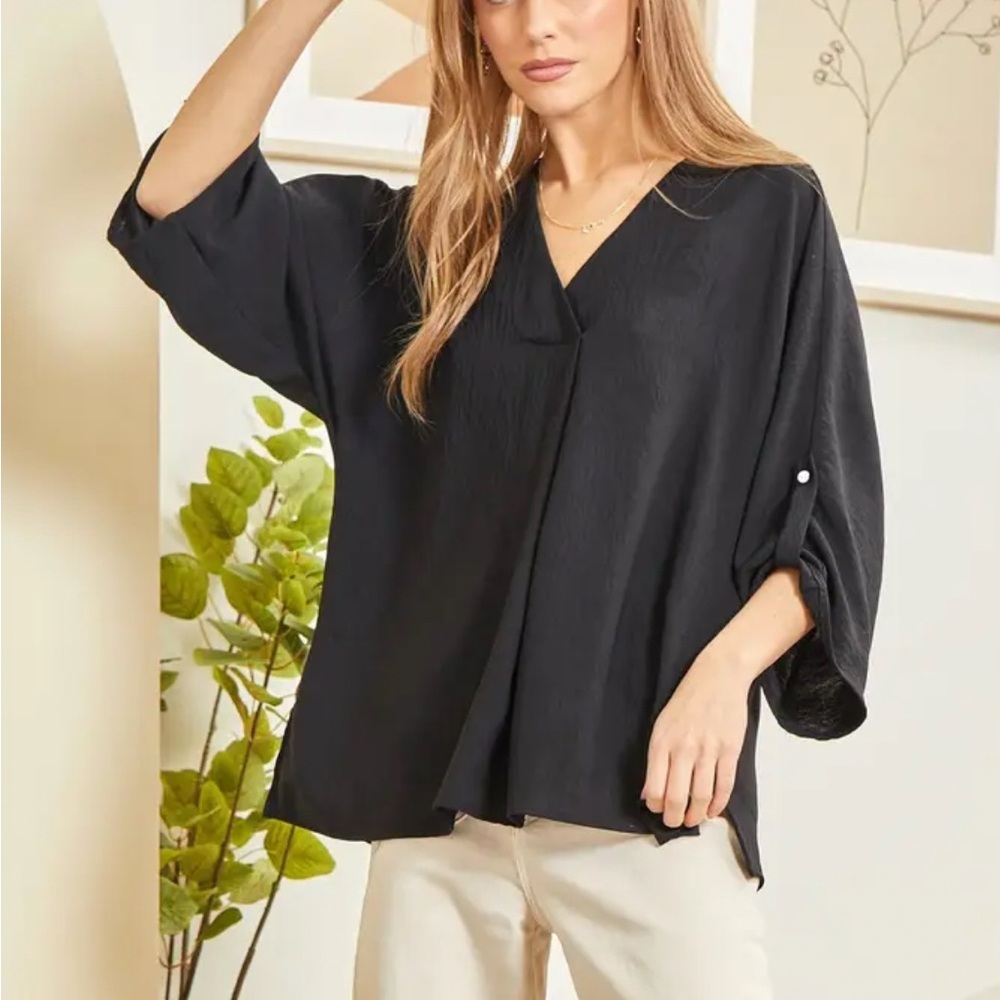 ❤️2/$25❤️ Andre by unit Elegant Black Women's Top